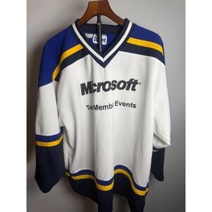 Vintage Rare Microsoft Windows Athletic Knit Kobe Hockey Jersey 1990s Made In Ca